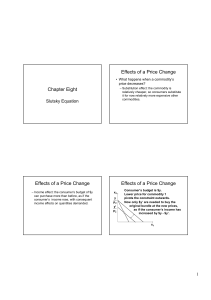 Chapter Eight Effects of a Price Change Effects of a Price Change