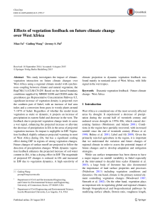 Effects of vegetation feedback on future climate change over West