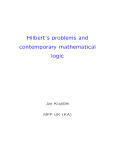 Hilbert`s problems and contemporary mathematical logic