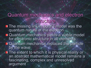 Quantum mechanics and electron structure