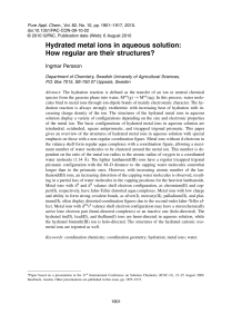 Hydrated metal ions in aqueous solution: How regular are their