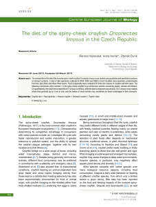 The diet of the spiny-cheek crayfish Orconectes limosus in the
