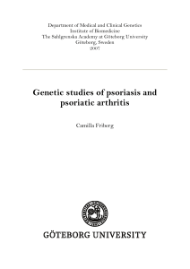 Genetic studies of psoriasis and psoriatic arthritis