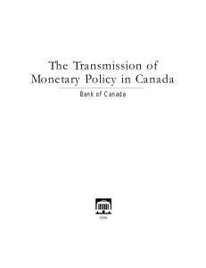 The Transmission of Monetary Policy in Canada