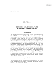 S. P. Odintsov “REDUCTIO AD ABSURDUM” AND LUKASIEWICZ`S