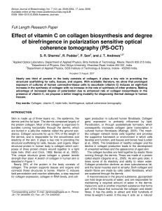Effect of vitamin C on collagen biosynthesis and degree of