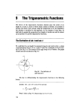 9 The Trigonometric Functions