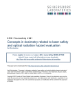 Concepts in dosimetry related to laser safety and optical radiation