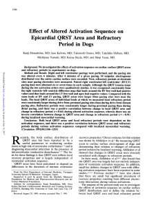 Effect of Altered Activation Sequence on Epicardial QRST Area and