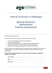 Special Admission practice Mathematics assessment, Victoria