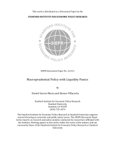 Macroprudential Policy with Liquidity Panics - SIEPR
