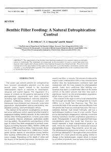 Benthic Filter Feeding: A Natural Eutrophication
