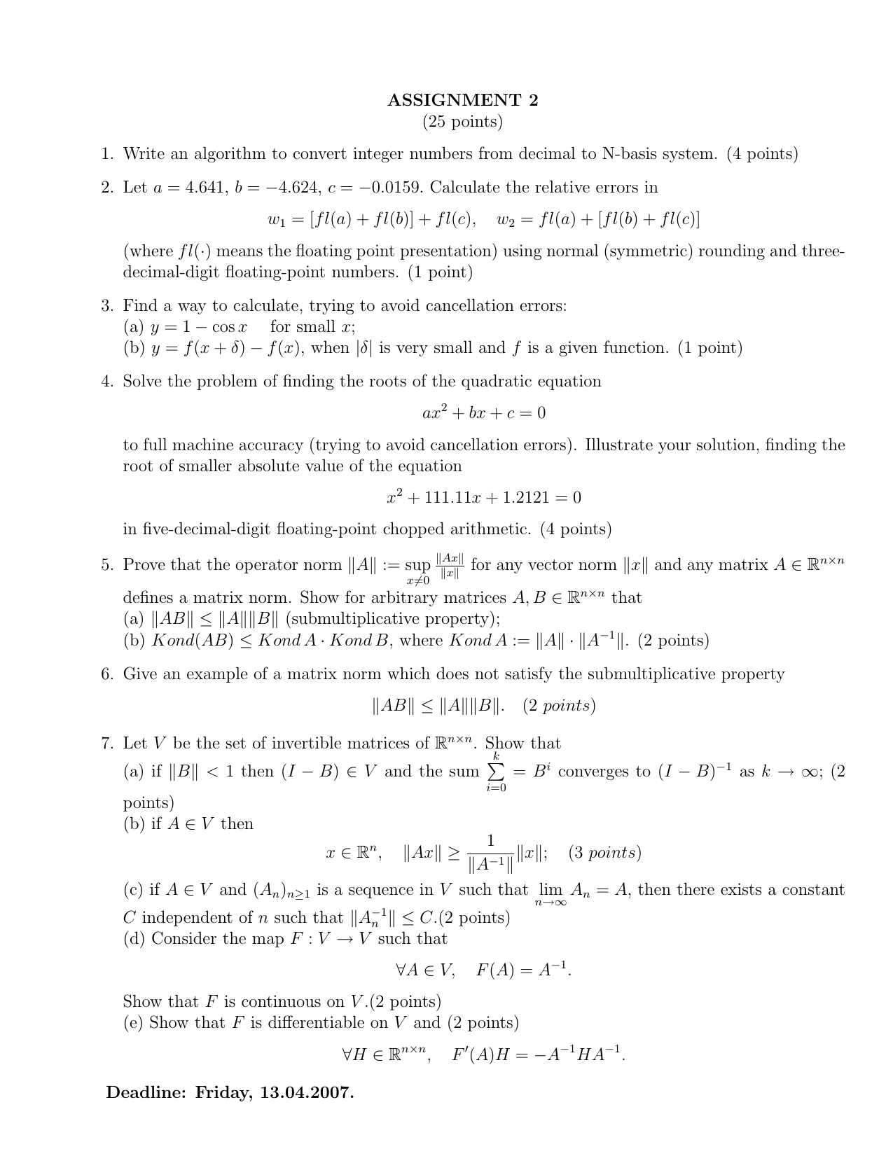 Assignment 2 25 Points 1 Write An Algorithm To Convert