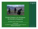 Climate Change in the Himalayas: the Women`s Perspective