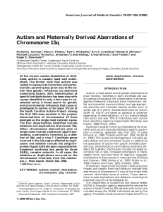 Autism and maternally derived aberrations of chromosome 15q