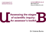 Assessing the stages of scientific inquiry: An assessor`s toolkit
