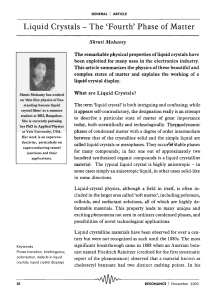 Liquid Crystals - The `Fourth` Phase of Matter