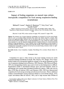 Impact of fouling organisms on mussel rope culture