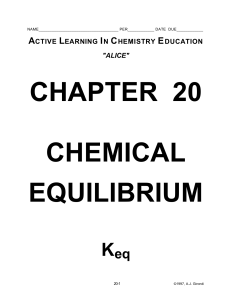 20. Chemical Equilibrium