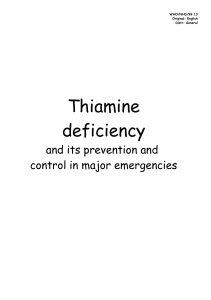 Thiamine deficiency - World Health Organization