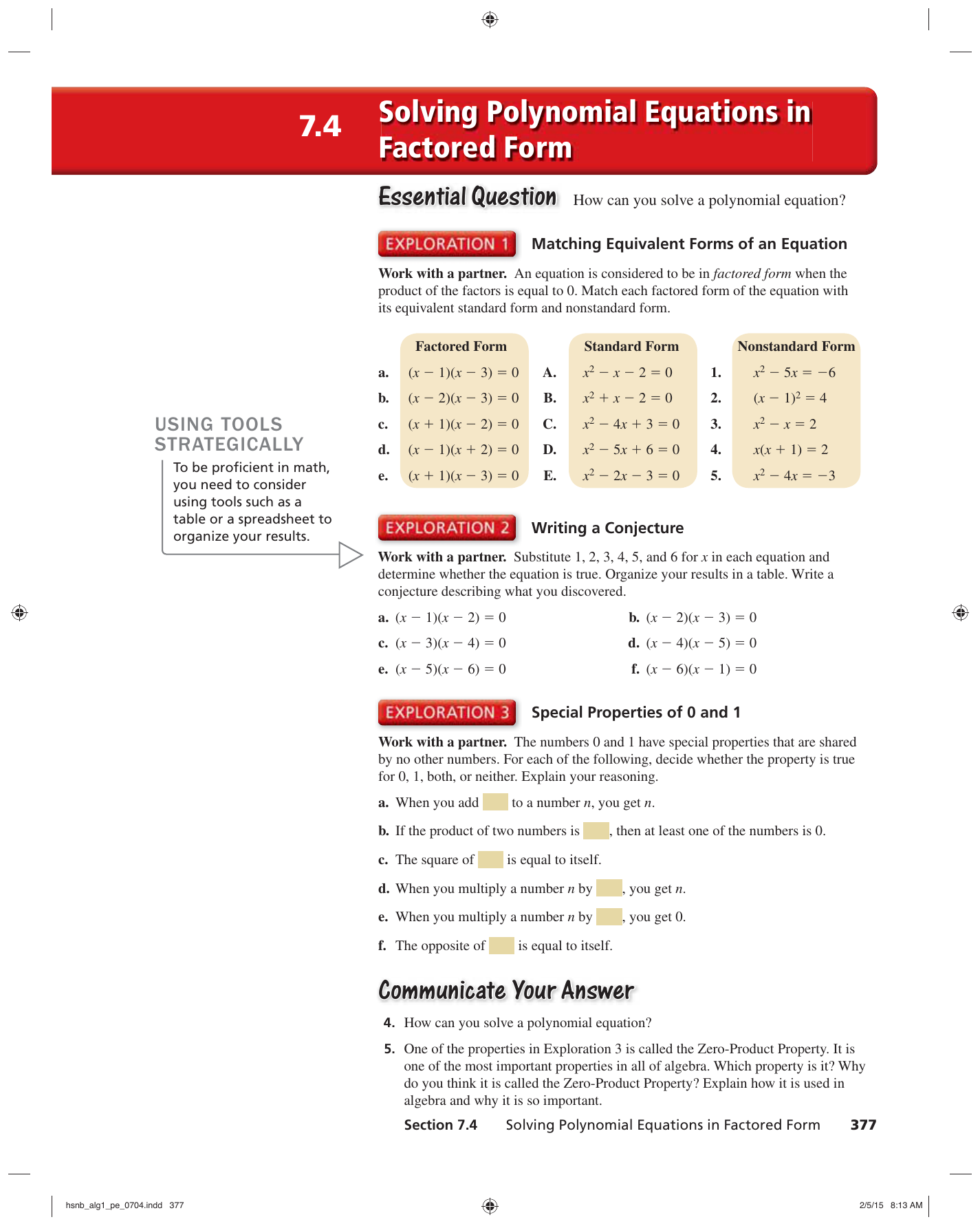 Solving Polynomial Equations in Factored Form 22.22 Within Solving Equations By Factoring Worksheet