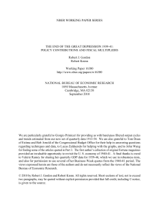 NBER WORKING PAPER SERIES THE END OF THE GREAT