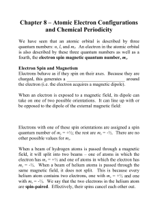 Chapter 2 – Atoms and Elements