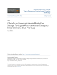 Obstacles to Communication in Health Care Settings