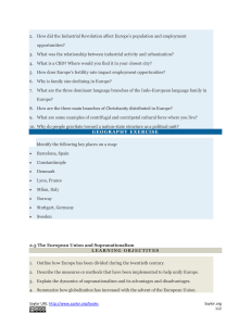 How did the Industrial Revolution affect Europe`s