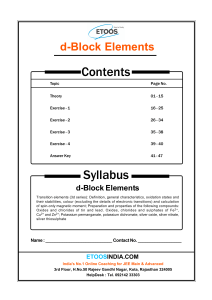 d-Block Elements