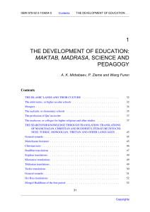 1 THE DEVELOPMENT OF EDUCATION: MAKTAB, MADRASA
