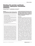 Starting the protein synthesis machine: eukaryotic
