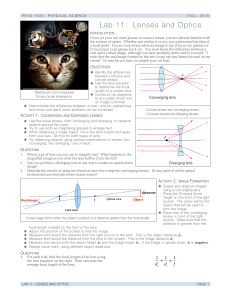 Lab 11: Lenses and Optics