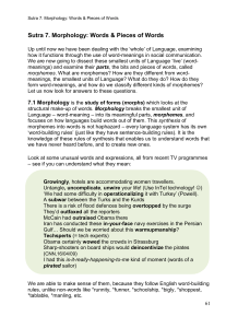 Sutra 7. Morphology