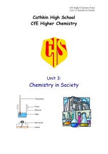 Chemistry in Society - Cathkin High School