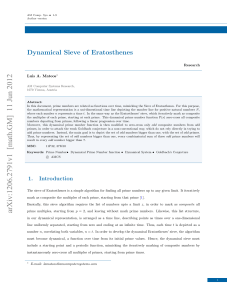 Dynamical Sieve of Eratosthenes