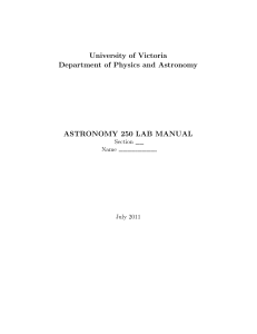 Astronomy 250 - University of Victoria