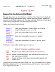 Lecture05: Kepler`s Laws