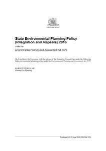 State Environmental Planning Policy (Integration