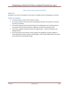 Displaying a Numerical Value on HyperTerminal (or equiv.)