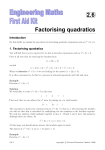 2.6 Factorising quadratics