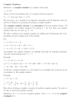 Complex Numbers - Berkeley City College