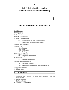 Data Communication and Network Standards