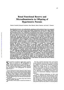 Renal Functional Reserve and Microalbuminuria in