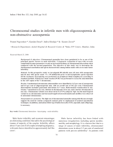 Chromosomal studies in infertile men with oligozoospermia