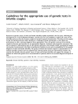 Guidelines for the appropriate use of genetic tests in