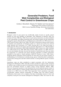9 Generalist Predators, Food Web Complexities and Biological Pest