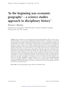`In the beginning was economic geography` – a science