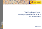The Kingdom of Spain`s Funding Programme for 2016