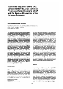 Nucleotide Sequence of the DNA Complementary to Avian (Chicken